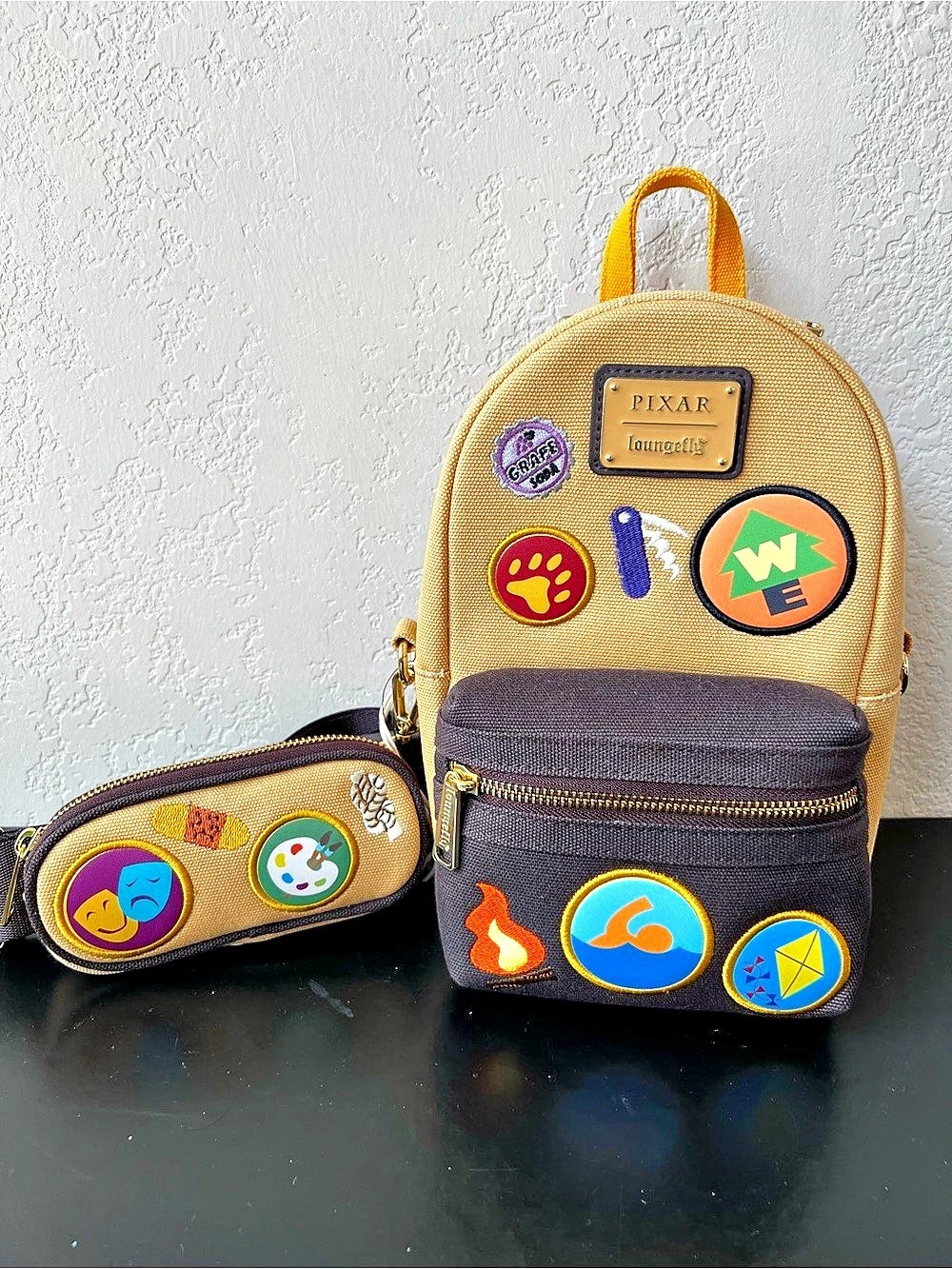 Loungefly Disney Pixar Up Wilderness Explorer Scout Tan Mini Backpack - NWT